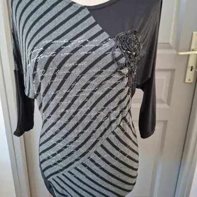 Patrice Breal, haut noir/gris, T 3/42